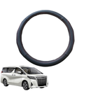 Steering Wheel Cover for Toyota Alphard 2015 - 2023 (AH30) - Black Microfiber Leather - Circle 38 cm-1