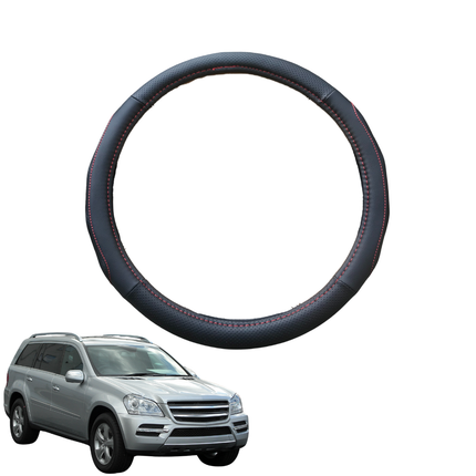 Steering Wheel Cover for Mercedes-Benz GLS-Class 2007 - 2012 (X164) - Black Microfiber Leather - Circle 38 cm