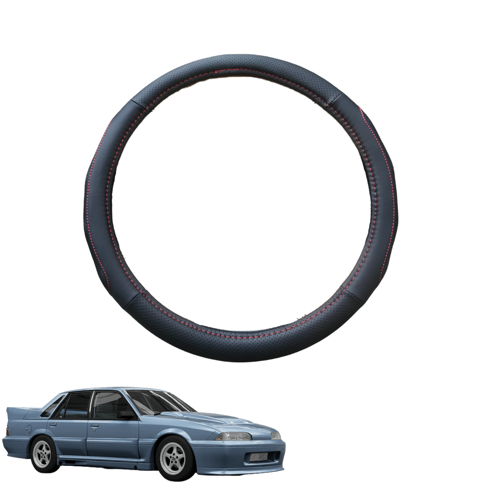 Steering Wheel Cover for Holden Commodore 1978 - 1988 (VB VC VH VK VL) - Black Microfiber Leather - Circle 38 cm