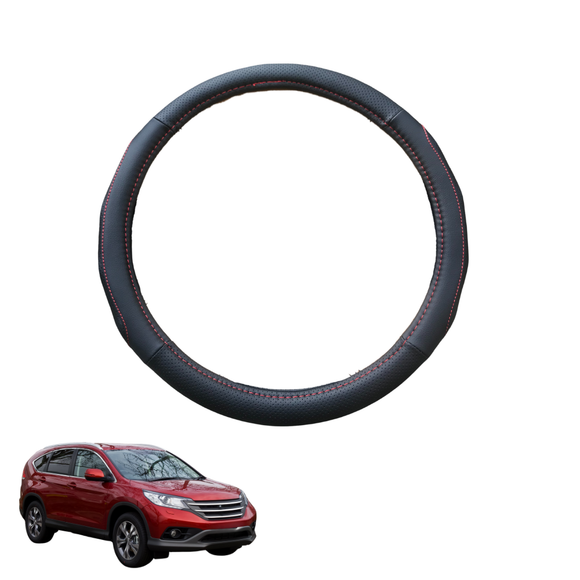 Steering Wheel Cover for Honda CR-V 2007 - 2012 RE - Black Microfiber Leather - Circle 38 cm