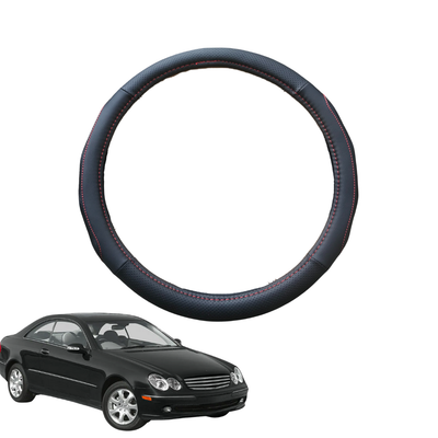 Steering Wheel Cover for Mercedes-Benz CLK-Class 2003 - 2010 (C209) - Black Microfiber Leather - Circle 38 cm