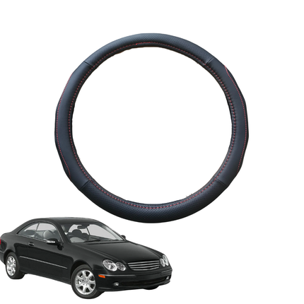 Steering Wheel Cover for Mercedes-Benz CLK-Class 2003 - 2010 (C209) - Black Microfiber Leather - Circle 38 cm