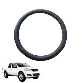 Steering Wheel Cover for GWM Haval V240 Dual Cab 2011 - 2016 (Wingle 5) - Black Microfiber Leather - Circle 38 cm