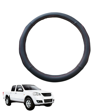Steering Wheel Cover for GWM Haval V240 Dual Cab 2011 - 2016 (Wingle 5) - Black Microfiber Leather - Circle 38 cm