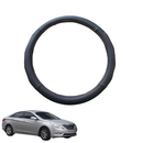 Steering Wheel Cover for Hyundai i45 2010 - 2014 YF - Black Microfiber Leather - Circle 38 cm-1
