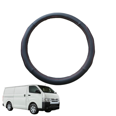 Steering Wheel Cover for Toyota Hiace Van 2005 - 2019 (LWB) - Black Microfiber Leather - Circle 38 cm