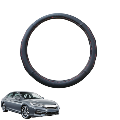 Steering Wheel Cover for Honda Accord 2012 - 2017 (9th Gen) - Black Microfiber Leather - Circle 38 cm