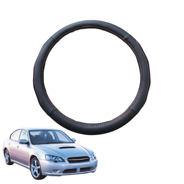 Steering Wheel Cover for Subaru Liberty 2003 - 2009 4GEN - Black Microfiber Leather - Circle 38 cm