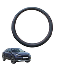 Steering Wheel Cover for Citroen C4 2021 - Current (C41) - Black Microfiber Leather - Circle 38 cm-1