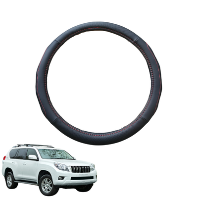Steering Wheel Cover for Toyota Prado 2009 - 2013 (J150) - Black Microfiber Leather - Circle 38 cm