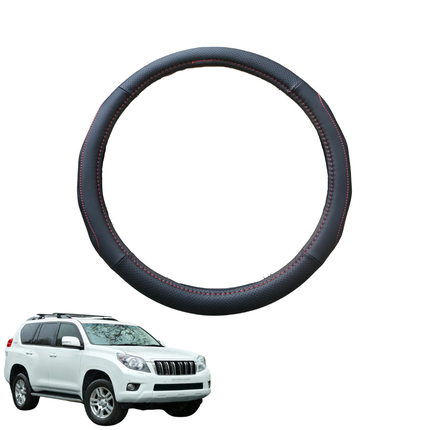 Steering Wheel Cover for Toyota Prado 2009 - 2013 (J150) - Black Microfiber Leather - Circle 38 cm