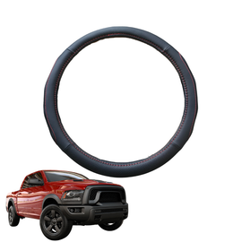 Steering Wheel Cover for RAM 1500 Warlock II 2019 - Current (DT) - Black Microfiber Leather - Circle 38 cm