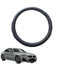 Steering Wheel Cover for BMW 2 Series 2022 - Current Coupe (G42) - Black Microfiber Leather - Circle 38 cm-1