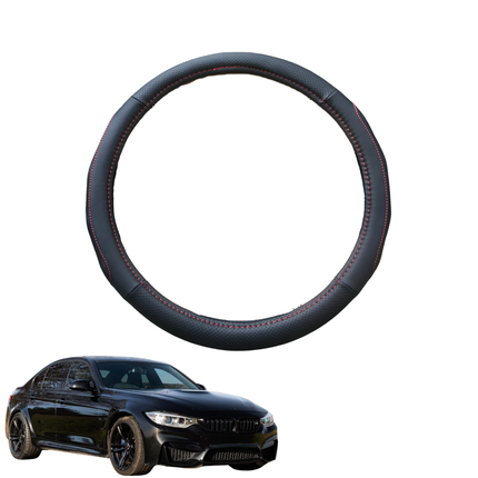Steering Wheel Cover for BMW M3 2014 - 2019 (F80) - Black Microfiber Leather - Circle 38 cm