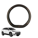 Steering Wheel Cover for MG HS 2018 - 2024 (SAS23) - Black Microfiber Leather - D-Shape 38 cm-1