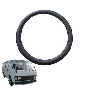 Steering Wheel Cover for Toyota Hiace Van 1989 - 2005 (Crew) - Black Microfiber Leather - Circle 38 cm