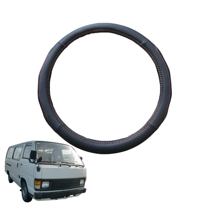 Steering Wheel Cover for Toyota Hiace Van 1989 - 2005 (Crew) - Black Microfiber Leather - Circle 38 cm