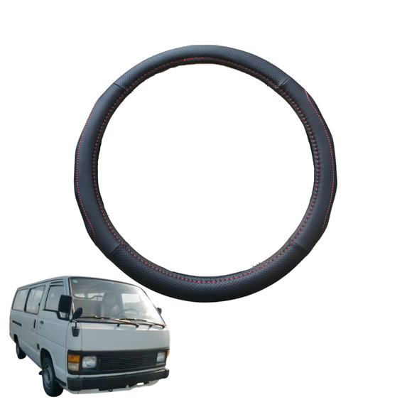 Steering Wheel Cover for Toyota Hiace Van 1989 - 2005 (Crew) - Black Microfiber Leather - Circle 38 cm