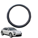 Steering Wheel Cover for Porsche Macan 2014 - 2023 95B - Black Microfiber Leather - Circle 38 cm-1