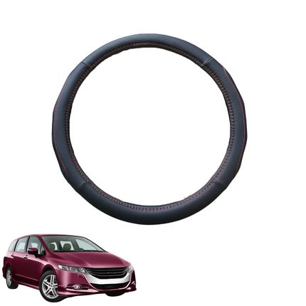Steering Wheel Cover for Honda Odyssey 2009 - 2013 Standard 8 Seater - Black Microfiber Leather - Circle 38 cm