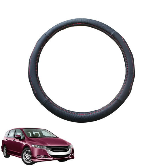Steering Wheel Cover for Honda Odyssey 2009 - 2013 Standard 8 Seater - Black Microfiber Leather - Circle 38 cm