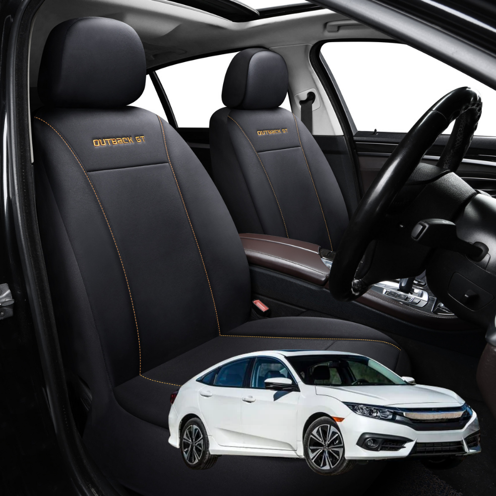 Car Front Seat Cover for Honda Civic 2016 - 2021 (10th Gen) - Black