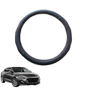 Steering Wheel Cover for Hyundai i30 2017 - Current (Sedan) - Black Microfiber Leather - Circle 38 cm-1