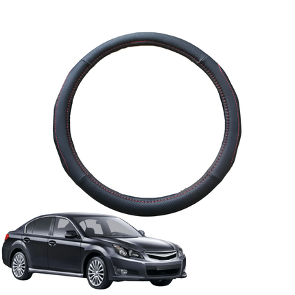 Steering Wheel Cover for Subaru Liberty 2009 - 2014 5GEN - Black Microfiber Leather - Circle 38 cm