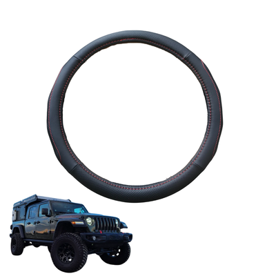 Steering Wheel Cover for Jeep Gladiator 2020 - Current JT - Black Microfiber Leather - Circle 38 cm