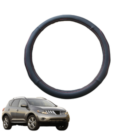 Steering Wheel Cover for Nissan Murano 2009 - 2015 Z51 - Black Microfiber Leather - Circle 38 cm