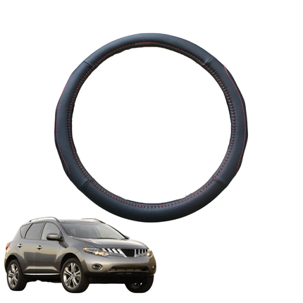 Steering Wheel Cover for Nissan Murano 2009 - 2015 Z51 - Black Microfiber Leather - Circle 38 cm