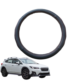 Steering Wheel Cover for Subaru XV 2017 - 2022 (GT) - Black Microfiber Leather - Circle 38 cm