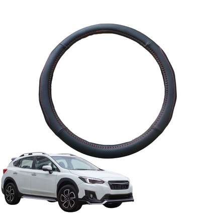 Steering Wheel Cover for Subaru XV 2017 - 2022 (GT) - Black Microfiber Leather - Circle 38 cm