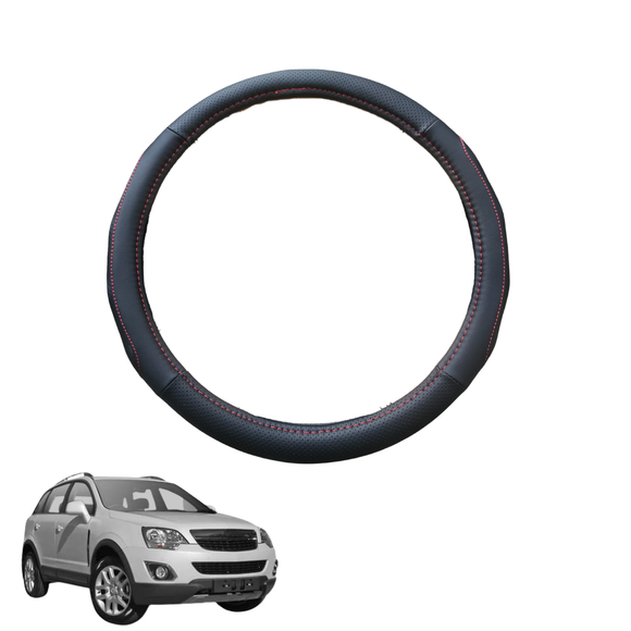 Steering Wheel Cover for Holden Captiva 5 2015 - 2018 CG II - Black Microfiber Leather - Circle 38 cm