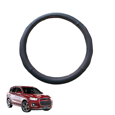 Steering Wheel Cover for Holden Captiva 7 2016 - 2018 CG II - Black Microfiber Leather - Circle 38 cm