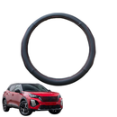 Steering Wheel Cover for Peugeot 2008 SUV 2020 - Current (P24) - Black Microfiber Leather - Circle 38 cm-1