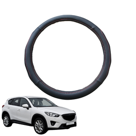 Steering Wheel Cover for Mazda CX-5 2012 - 2017 (KE) - Black Microfiber Leather - Circle 38 cm