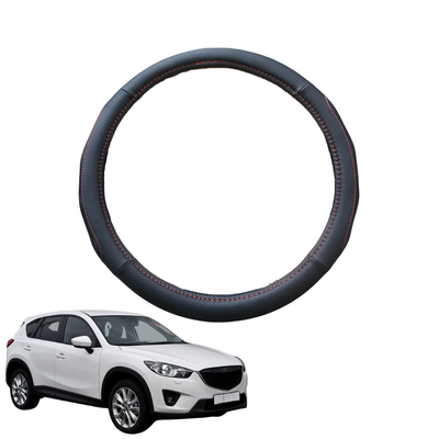 Steering Wheel Cover for Mazda CX-5 2012 - 2017 (KE) - Black Microfiber Leather - Circle 38 cm