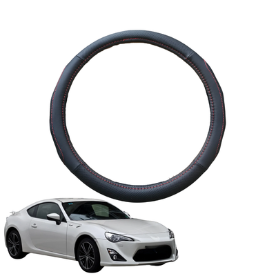 Steering Wheel Cover for Toyota 86 2012 - 2021 - Black Microfiber Leather - Circle 38 cm