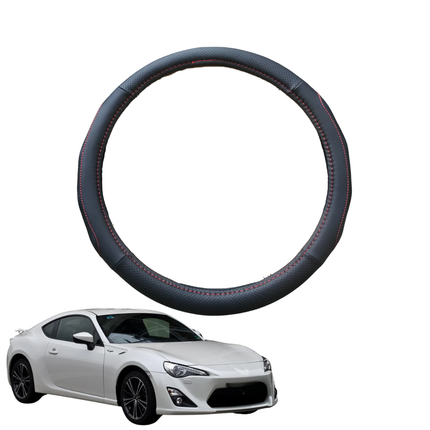 Steering Wheel Cover for Toyota 86 2012 - 2021 - Black Microfiber Leather - Circle 38 cm