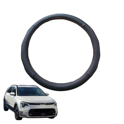 Steering Wheel Cover for Kia Niro 2022 - Current (EV SG2) - Black Microfiber Leather - Circle 38 cm
