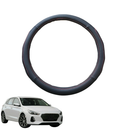 Steering Wheel Cover for Hyundai i30 2017 - 2021 (PD Hatch/Fastback) - Black Microfiber Leather - Circle 38 cm-1