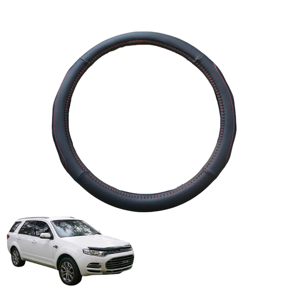 Steering Wheel Cover for Ford Territory 2004 - 2011 SX, SY - Black Microfiber Leather - Circle 38 cm