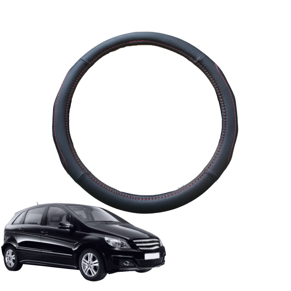 Steering Wheel Cover for Mercedes-Benz B-Class 2005 - 2011 (W245) - Black Microfiber Leather - Circle 38 cm