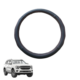 Steering Wheel Cover for Ford Everest 2022 - Current UA - Black Microfiber Leather - Circle 38 cm