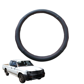 Steering Wheel Cover for Mitsubishi Triton Double Cab 1996 - 2006 (MK) - Black Microfiber Leather - Circle 38 cm