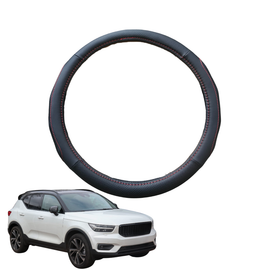Steering Wheel Cover for Volvo XC40 2018 - Current - Black Microfiber Leather - Circle 38 cm