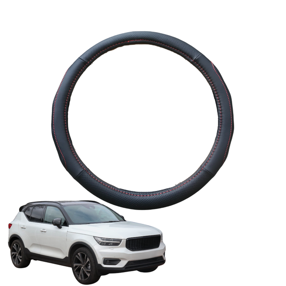 Steering Wheel Cover for Volvo XC40 2018 - Current - Black Microfiber Leather - Circle 38 cm