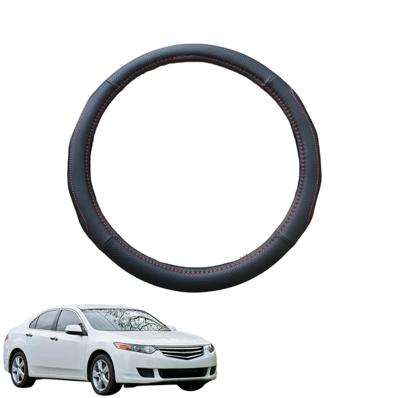 Steering Wheel Cover for Honda Accord Euro 2002 - 2008 CL - Black Microfiber Leather - Circle 38 cm