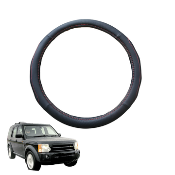 Steering Wheel Cover for Land Rover Discovery 2004 - 2009 (D3) - Black Microfiber Leather - Circle 38 cm